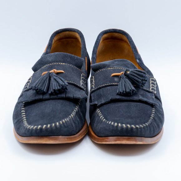 Johnston and Murphy Blue Suede Loafers - Picture 2 of 3